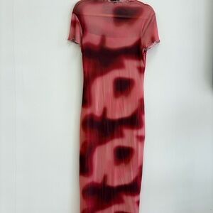 Fashion Nova Bold Red and Black Midi Dress